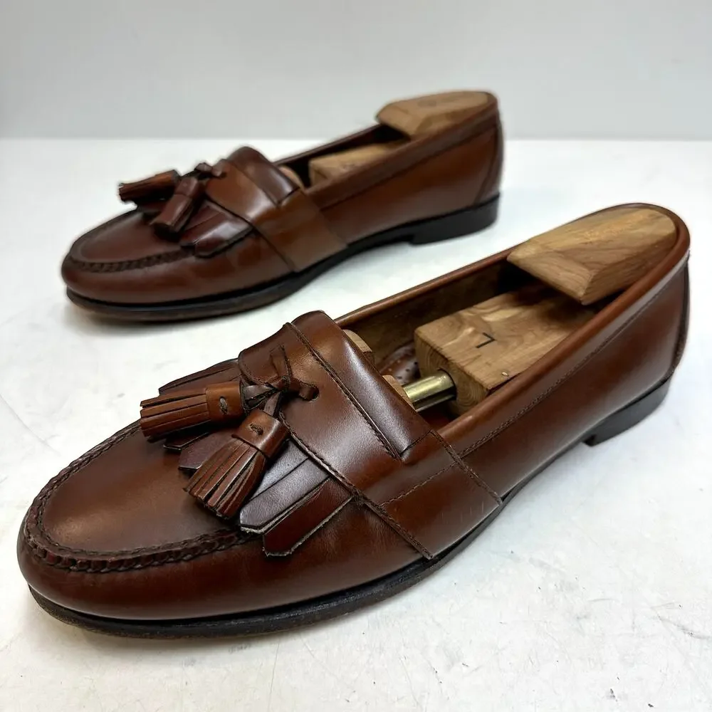 VERY GOOD Rancourt & Co. x Cole Haan Tassel Loafer Kiltie Brown Made in USA 11 D